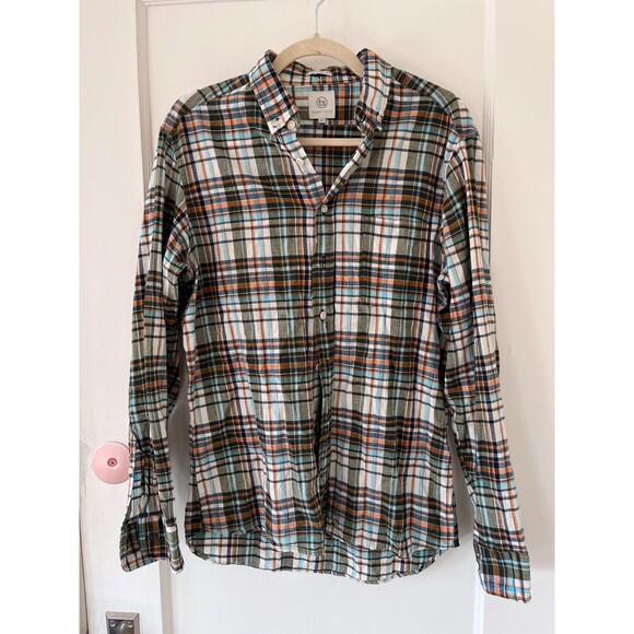 Men's Taylor Stitch Long Sleeve Multicolored Plaid Button Up Shirt Size 40 - Picture 1 of 3